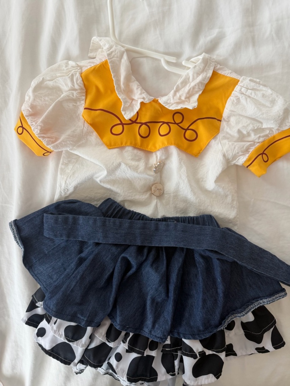 Toy Story Jessie outfit Yellow and Navy Cowgirl Kids Costume Dress - Unbranded
